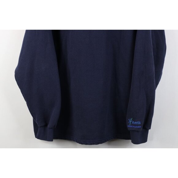 Vintage 90s Streetwear Mens XL Faded Blank Heavy Half Zip Pullover Sweatshirt - Picture 3 of 13